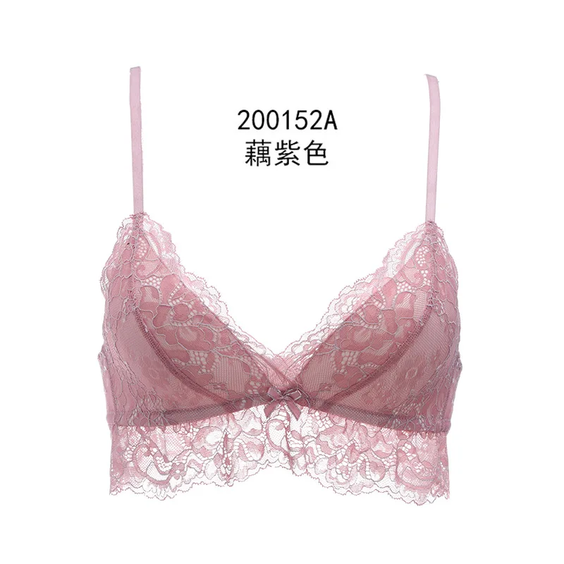 

De Monarchia Women Sexy Lace Halter Bralette Unlined Underwear Bras Intimate Tops Ultrathin Bra Crop Top Floral 3/4 Cups