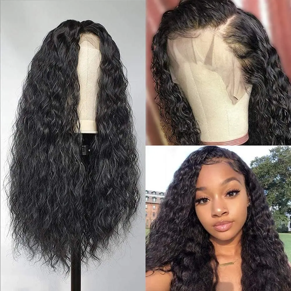 Loose Curly Synthetic Lace Front Wigs Full Density Lace Wig with Baby Hair Natural Hairline Synthetic Fiber Hair