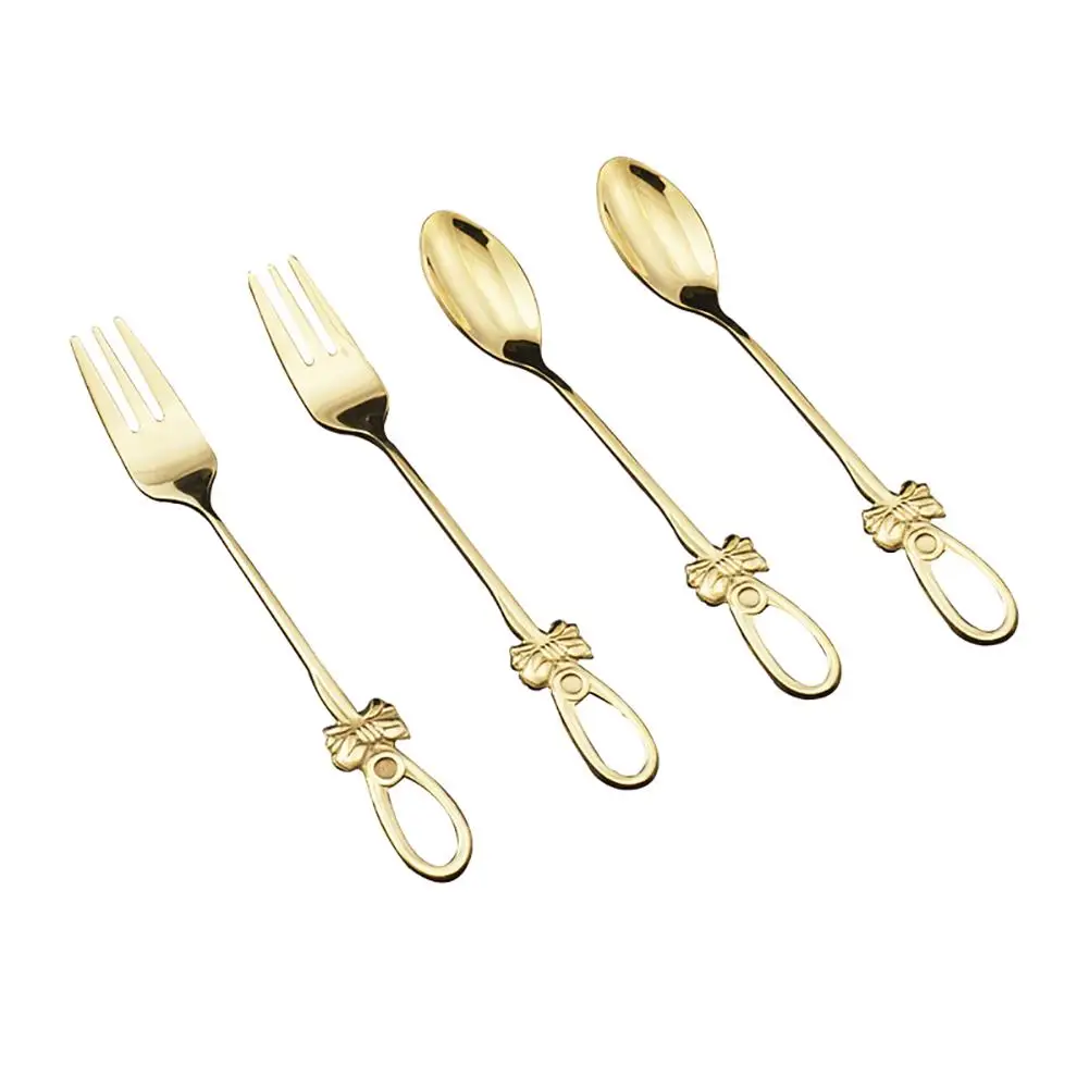 Кухня бабочка Нержавеющая сталь десертная ложка вилка для фруктов Посуда