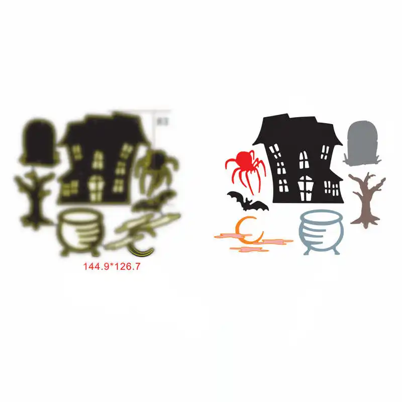 

Metal Cutting Dies Halloween Scene House and Spider Decoration cut die for DIY Scrapbooking Crafts new 2019 Embossing Die Cuts