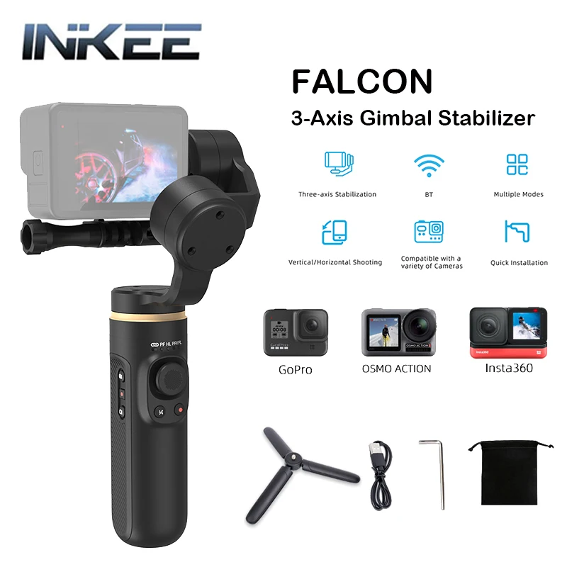 INKEE Тысячелетнего Сокола 3 осевой экшн Камера ручной шарнирный стабилизатор для
