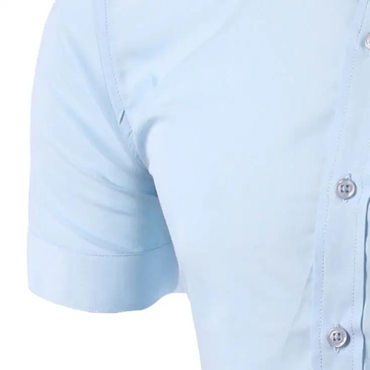 Мужская рубашка с коротким рукавом, приталенная, Camisa Social Masculina Chemise Homme, новинка, летняя мужская однотонная деловая рубашка 6537