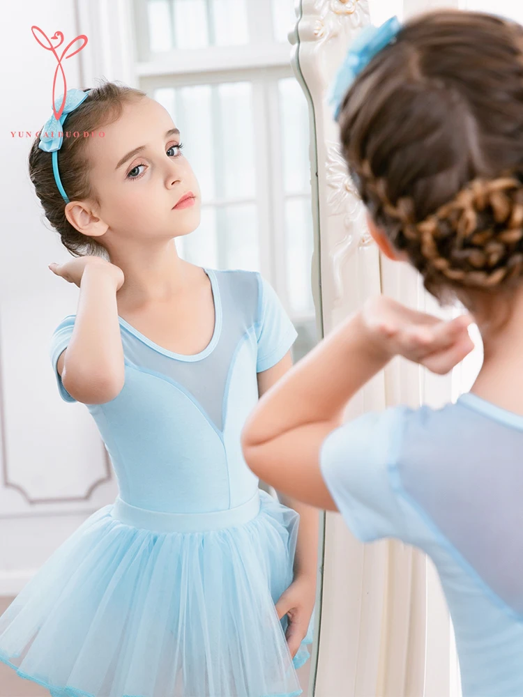 

Children Ballerina Cotton Mesh Ballet Dance Gymnastics Leotard for Girls Dancing Bodysuits Costumes Clothes Clothing Dancer Wear