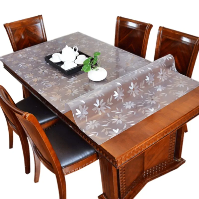 

Thickened 1.5mm Transparent Cosmos PVC Tablecloth Waterproof Table Cover Oil-proof Kitchen Custom Soft Glass Protection Mat