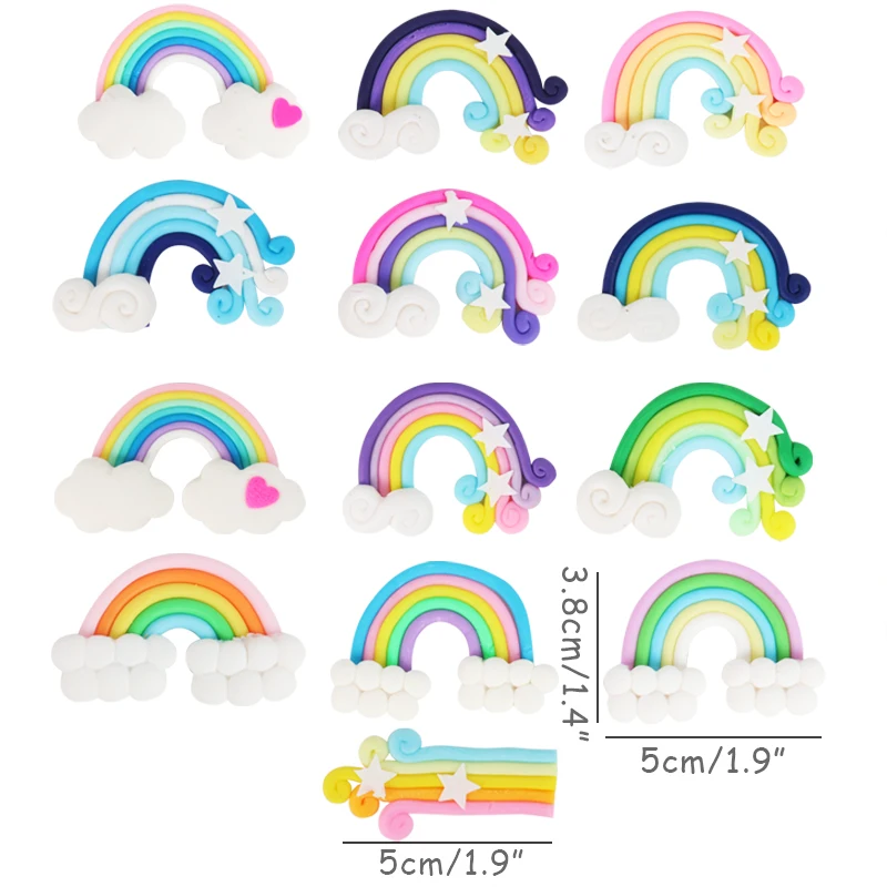 

Mini Rainbow Cake Topper Clouds Cake Flags Dessert Baking Wedding Birthday Party Decoration Unicorn Party Baby Shower Supplies