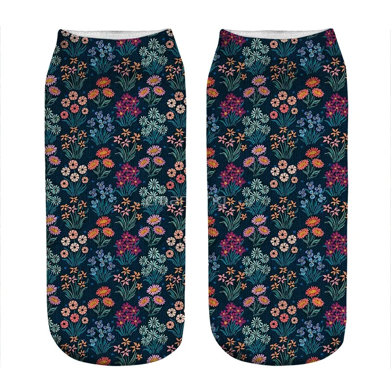 

2021 Women's socks kawaii personality Flower Row Printed Socks Women harajuku Happy Funny Novelty cute girl gift Socks for women