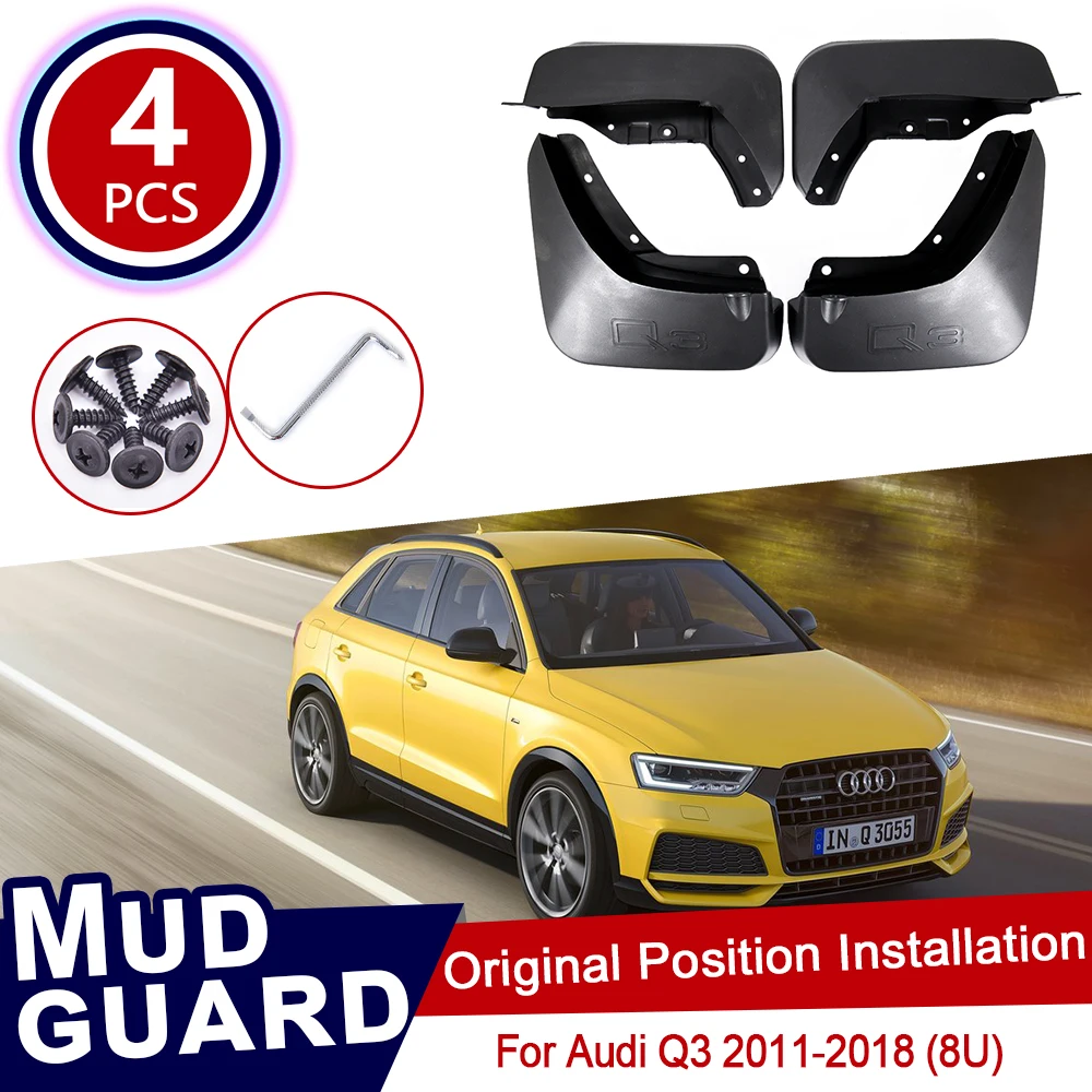 

4pcs for Audi Q3 8U 2011~2018 Car Mud Flaps Front Rear Mudguard Splash Guards Fender Mudflaps Flap 2012 2013 2014 2015 2016 2017