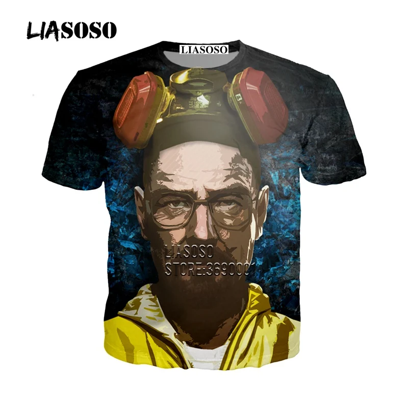 Женская и мужская футболка с 3D принтом LIASOSO короткими рукавами круглым вырезом