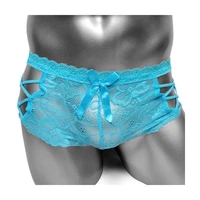 sexy adult men soft sheer lingerie panties floral mesh lace boxers shorts underwear see through sissy male boxer underpants