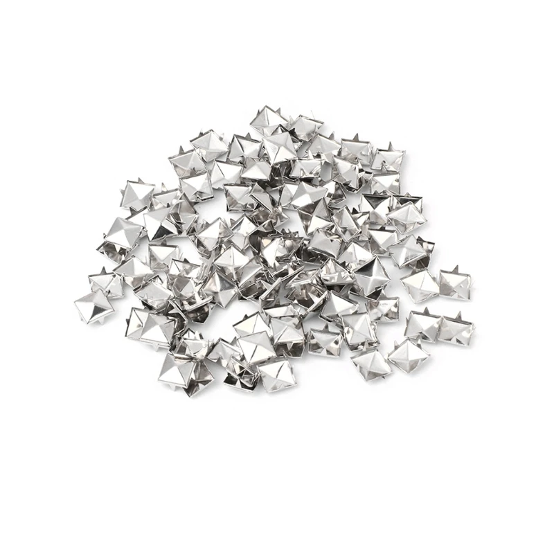 

100pcs Square Metal Studs Spikes Nail Punk Shoes Belt Clothing Decor DIY