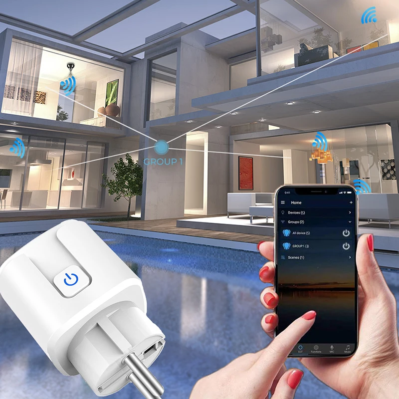 

Умная розетка с Wi-Fi и голосовым управлением, 16 А, 220 В