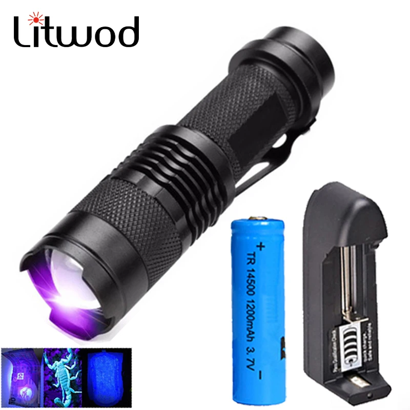 Светодиодный УФ Портативный мини фонарик на включение/выключение