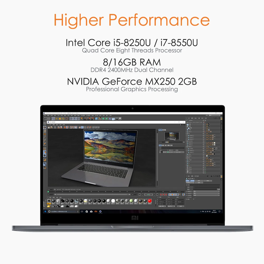 Ноутбук Xiaomi Pro 15,6 дюймов Windows 10 Intel Core i5-8250U/i7-8550U 8 Гб ram 256 ГБ/512 ГБ SSD компьютер ПК