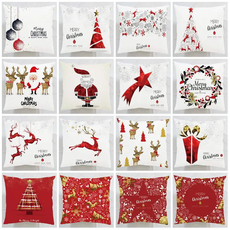 

Merry Christmas Pillowcase Christmas Decorations Cushion Cover Gifts For Home Xmas Noel Ornament Happy New Year