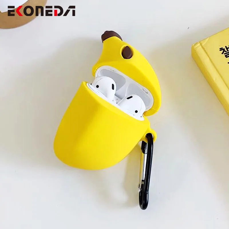 EKONEDA прекрасный банан защитный чехол для Airpods силиконовый мягкий матовый, резиновый чехол для Airpods
