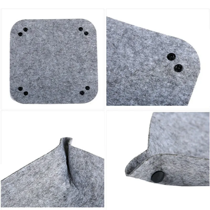 

Folding storage box fabric felt storage tray desktop sundries storage box office living room tea table remote control storage