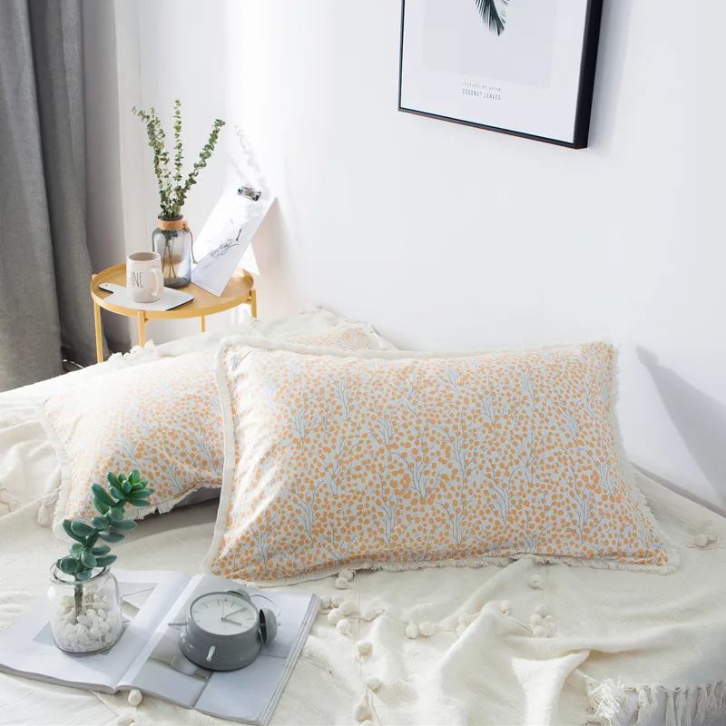 

2 шт., 100% хлопок, много деревьев, желтые, фиолетовые наволочки, зима, большой размер, декоративные, трендовые, стильные подушки, sham wunter, бесплат...