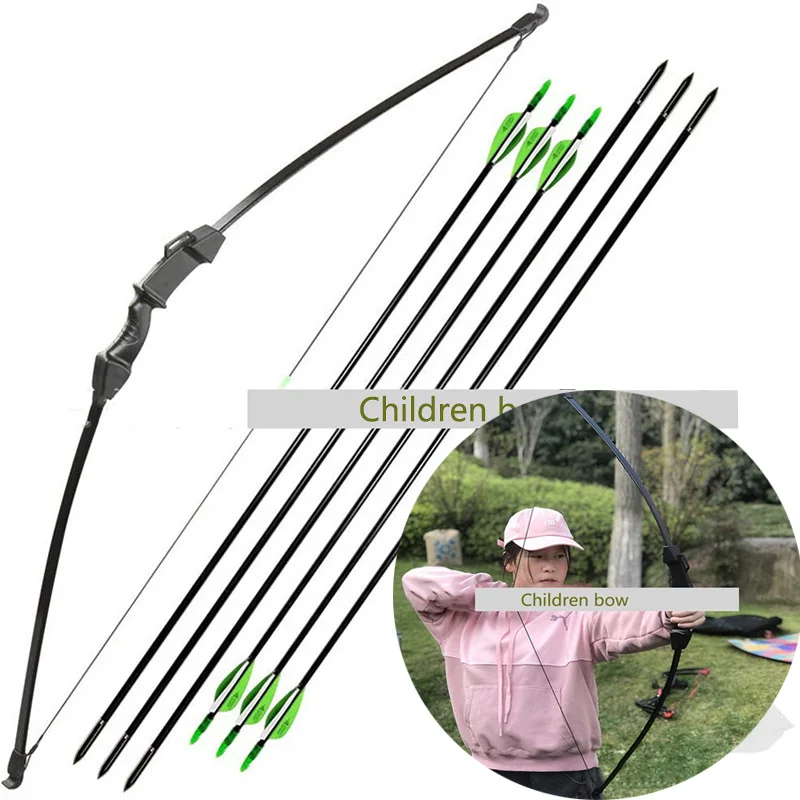 

15 lbs children's bow and arrow archery hall youth straight pull recurve bow and arrow outdoor entertainment toy shooting