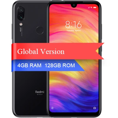 Black 4GB 128GB Мобильный телефон Xiaomi Redmi Note 7, 4 Гб, 128 ГБ, Восьмиядерный процессор Snapdragon 660, 4000 мАч, 6,3 дюйма, 2340*1080, 48мп+ 5Мп смартфон - Цвет: Black 4GB 128GB