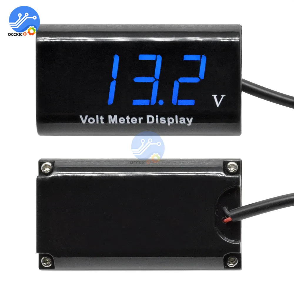 Цифровой вольтметр водонепроницаемый тестер напряжения постоянный ток 8 18 в 0 56