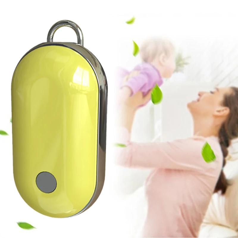 

2 Set Wearable Air Purifier Personal Necklace Ionizer USB Rechargeable Air Cleaner for Car Home Blue & Yellow