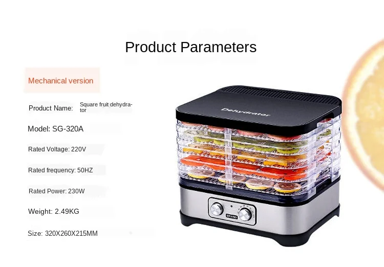 

Household Manual Fruits and Vegetables Food Dehydration Adjust height Dry Pet Food Herbs Bacon Dryer Pet Snacks 220V110V