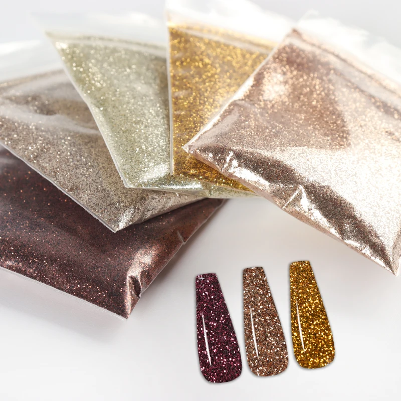 

100 g Gold Silver Rose Gold Nail Glitter Powder Shiny Pigment Dust Set for DIY Polish Nail Manicure Design Decoration
