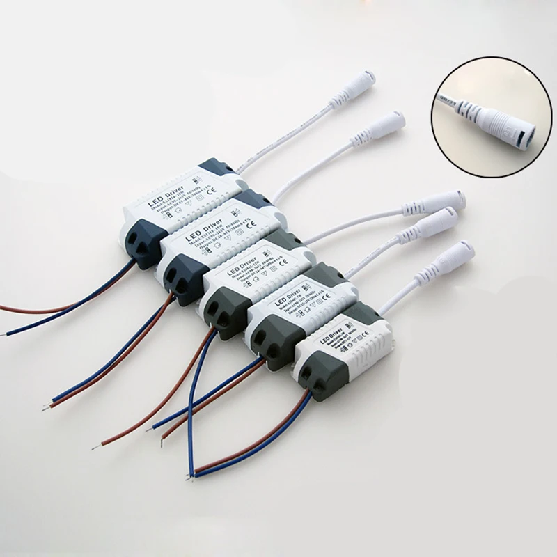 AC90 ~ 265V 3W 4-7W 8-12W 13-18W 18-24W светодиодный трансформатор питания с DC разъемом для