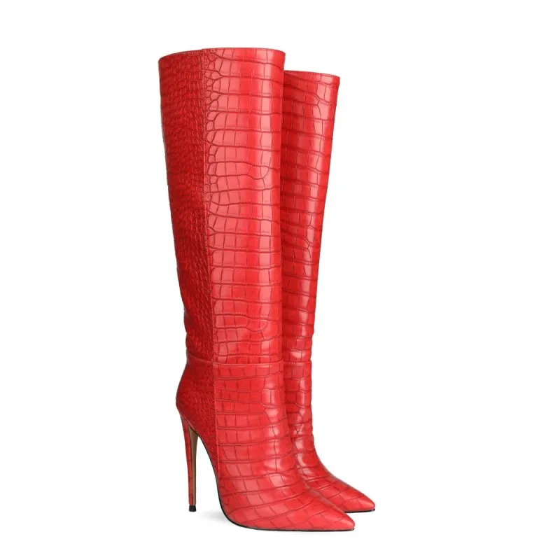 

Fashion Thigh High Women's Long Boots Autumn Winter Warm Patent Leather Female Heels Black White Casual Handmade Ladies Shoes