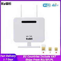kuwfi unlocked 4g wifi router rj45 lan port support 4g sim card solt 150mbps portable wireless router with external antennas vpn