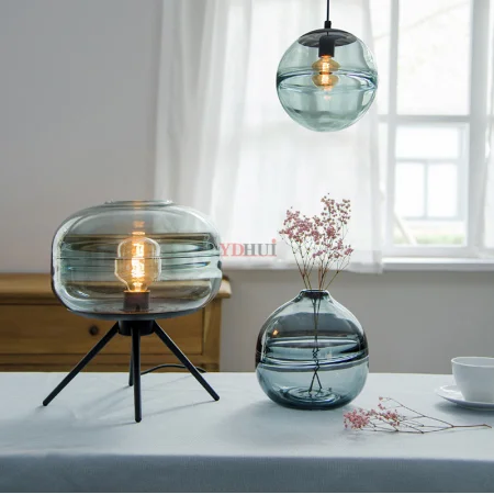 Скандинавская короткая креативная стеклянная настольная лампа для учебы