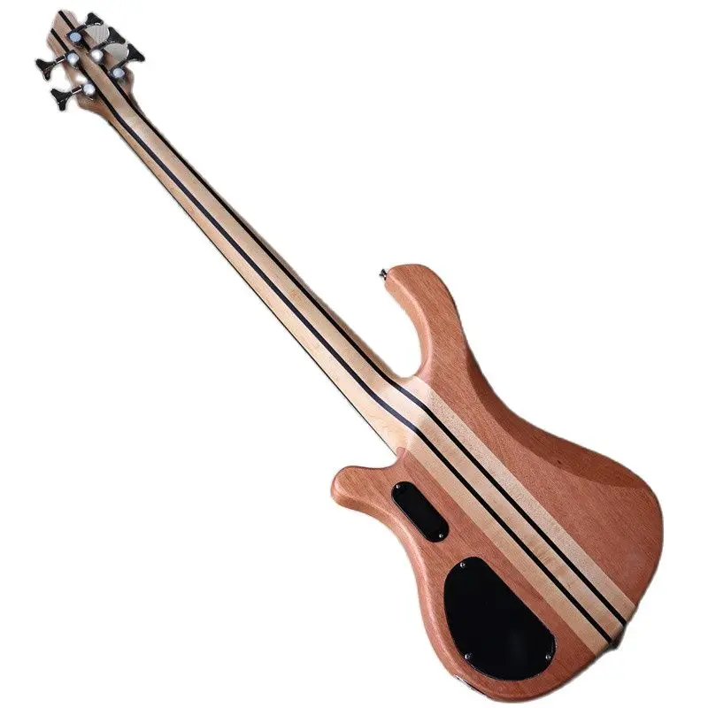 aktive bass gitarre 5 string neck durch 4 string 43 zoll elektrische bass gitarre solide okoume körper natürliche farbe zebrawood rund top f