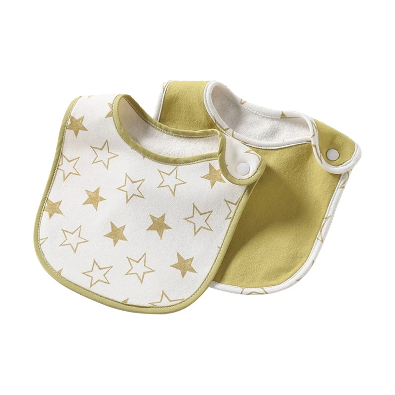 

2Pcs Baby Feeding Bib Waterproof Apron Towel Toddler Dinner Bandanas Burp Cloths