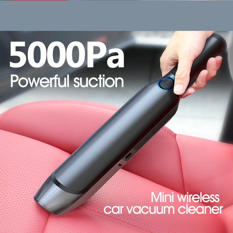 

Licheers Mini Wireless Car Vacuum Cleaner Super Strong Suction 5000 Pa 60W Portable Handheld Auto Vacumm Cleaner for car home