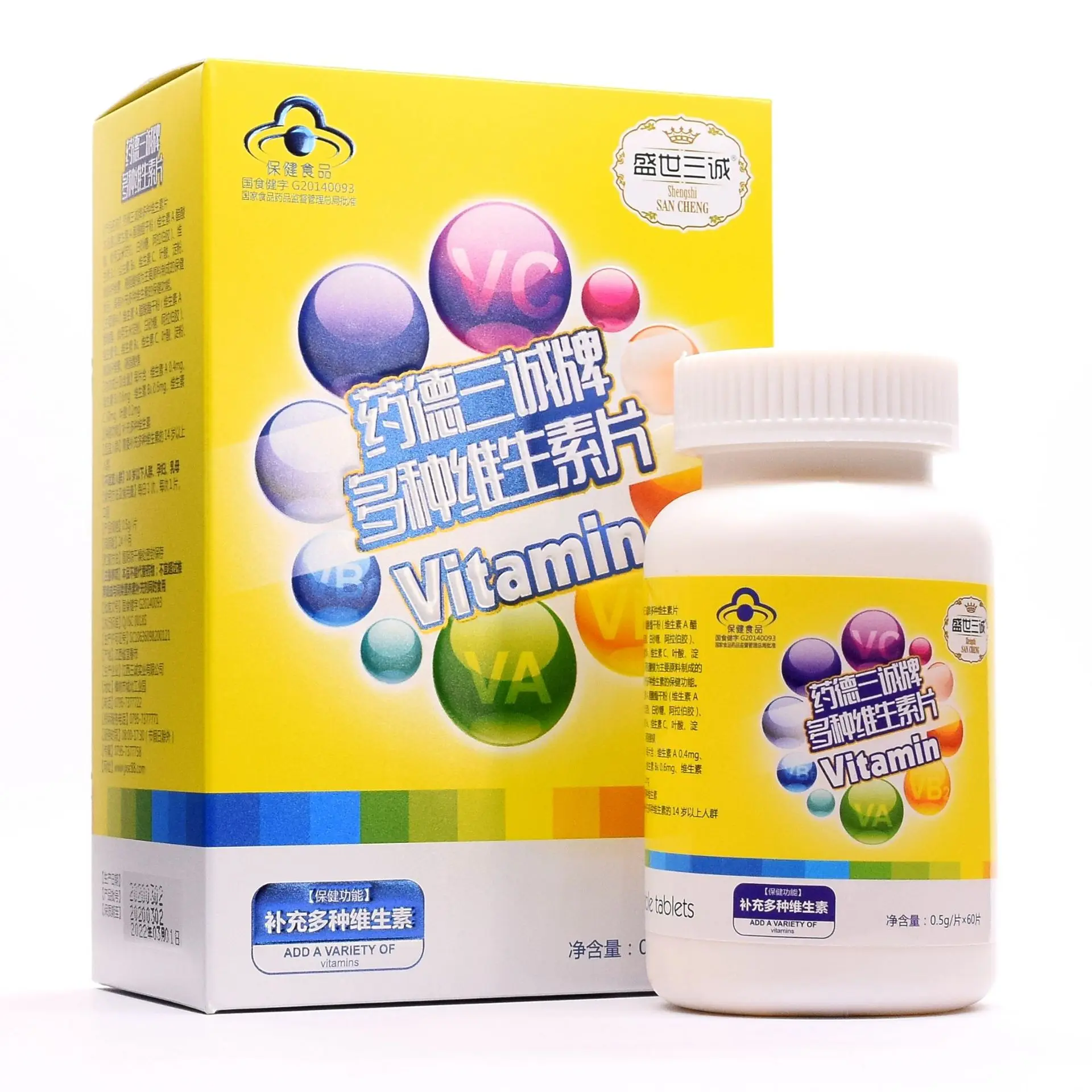 

Multi-vitamin Tablets 0.5G * 60 Tablets for Middle-aged and Elderly Children or Adults Women and Men 30 Box Bulk See Packaging