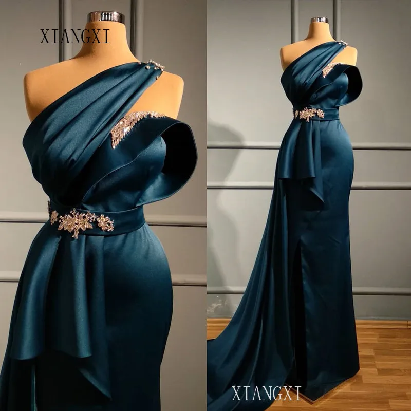 

XIANGXI Long Evening Dress Mermaid Evening Dresses 2020 Hand-Beaded Crystal Formal Gowns Party Dresses Vestido de festa Longo