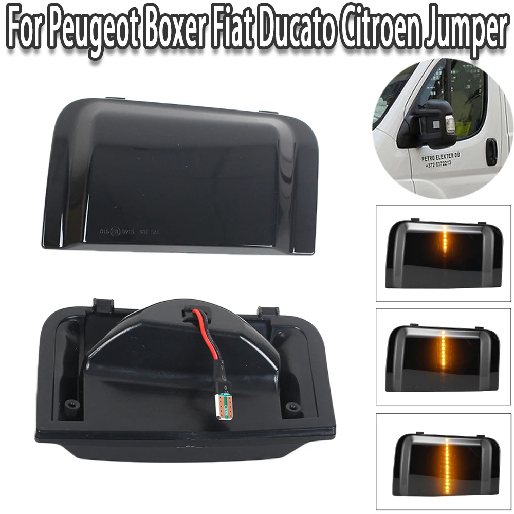 

2pcs Side Wing Mirror Turn Signal Light For Peugeot Boxer Fiat Ducato Citroen Jumper LED Dynamic Blinker Flowing Indicator Lamp