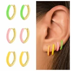 Виниловые зеленые и розовые эмалевые серьги с капельным маслом для женщин, серьги из искусственного серебра, кольца, серьги, ювелирные изделия, тренд 2021