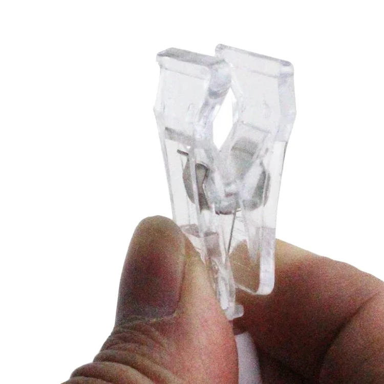 

40 Pieces Clear Plastic Rotatable Merchandise Sign Display Mini Clip Tag Holders for Business Cards