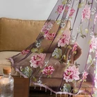 Тюль с цветочным принтом MILING для гостиной, спальни, прозрачные шторы, роскошные оконные занавески, шторы для украшения дома