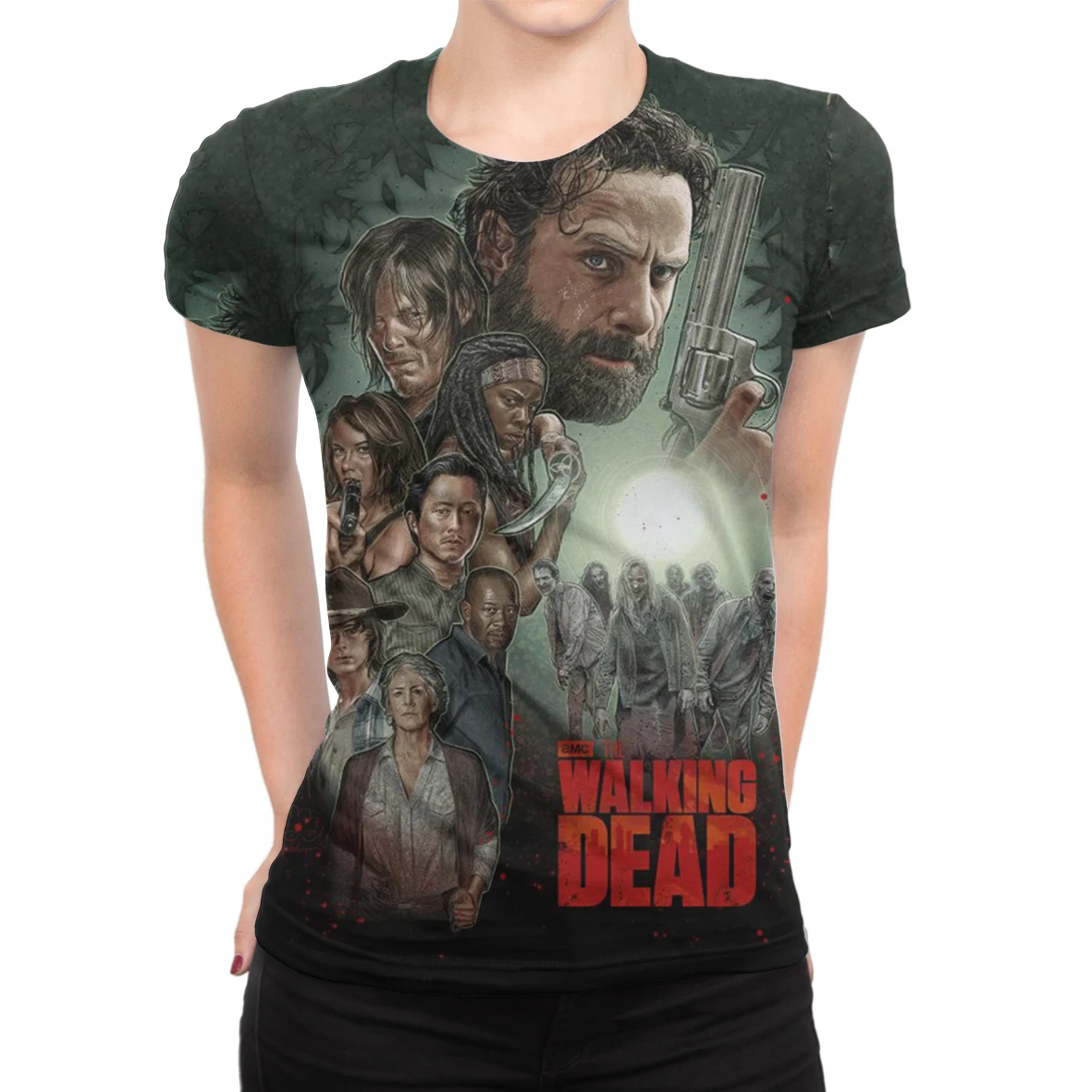 

2021 TV Series The Walking Dead 3D Scary Print O-neck T-shirt Girls Summer T Shirts Tops Clothing Women's T-Shirts Funny Tee