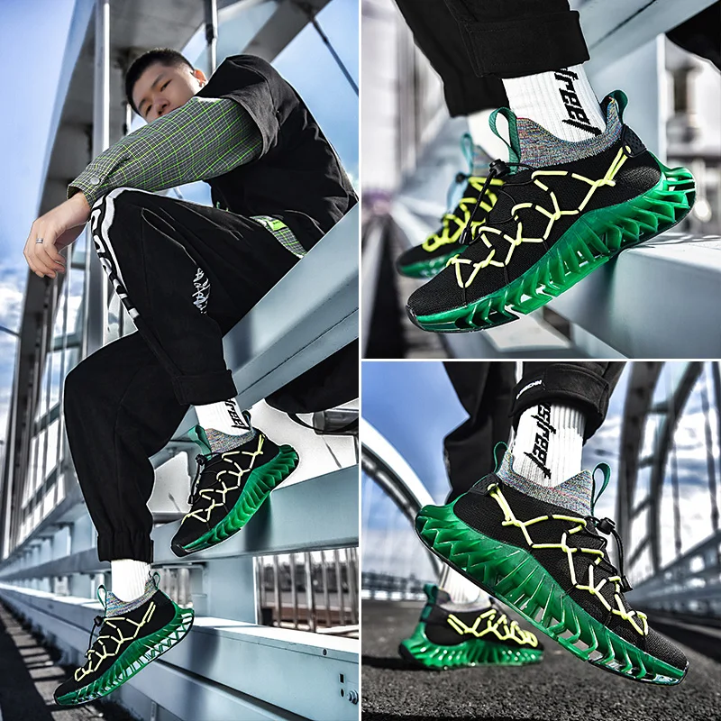 

Joker Blade Men's Sneakers Breathable Flying Weave Sports Shoes Comfortable Running Shoes For Men Outdoor Man Athletic Footwear