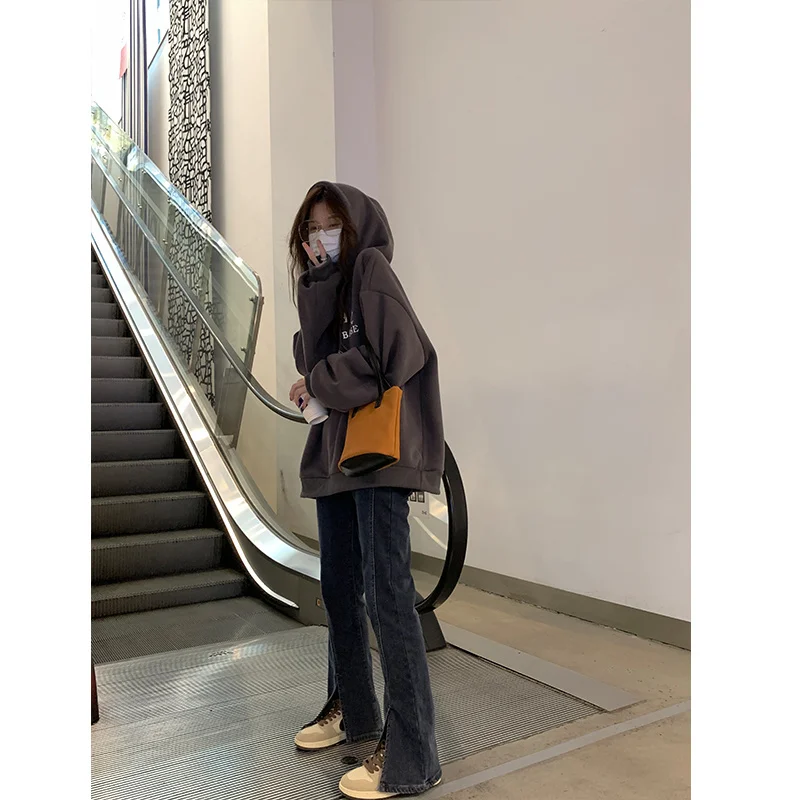 Черные дизайнерские джинсы с микро рогами Женская Корейская версия высокой