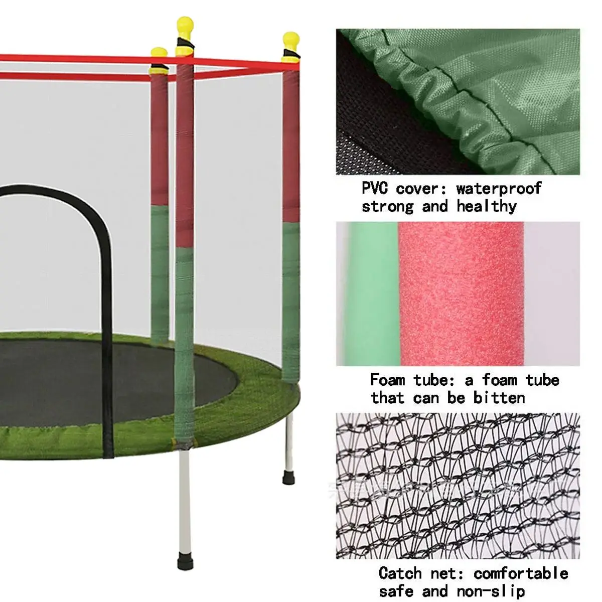 

Kids Indoor Trampoline Round Trampoline With Protective Net Adult Children Outdoor Fitness Jumping Bed Home Gym Sport Equipment