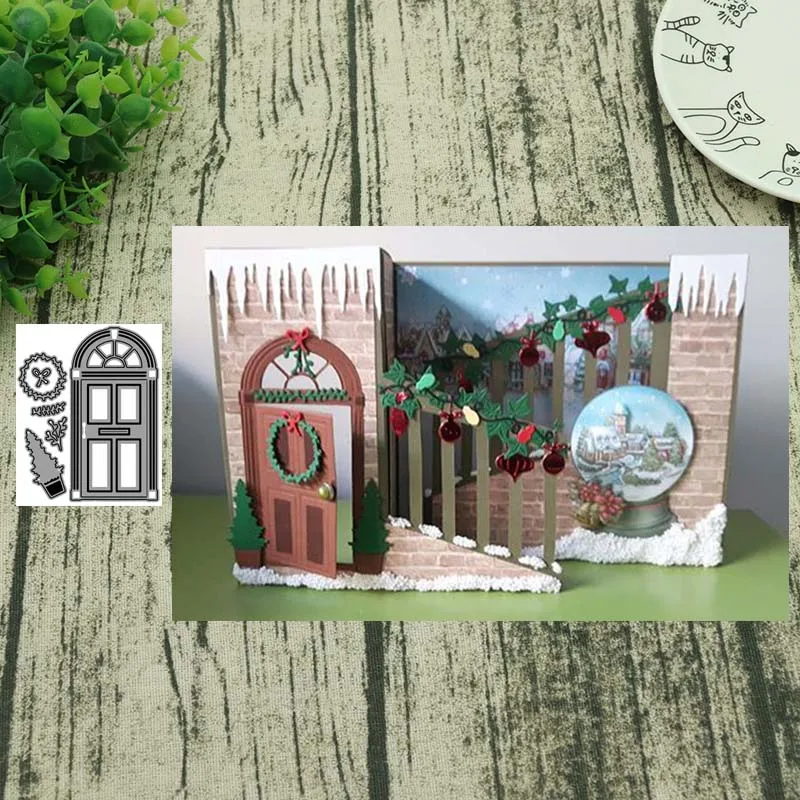 Двери и окна металлический Трафаретный вырубной штамп для Скрапбукинг Сталь