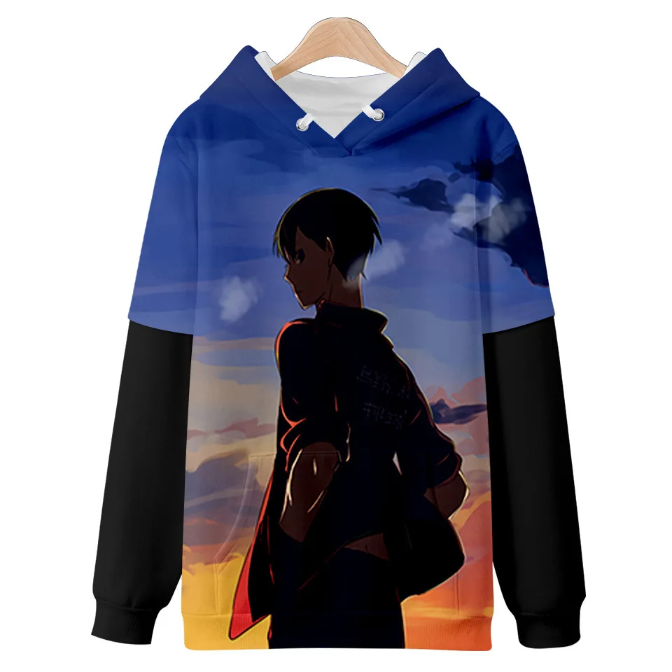 

Personality Creative Haikyuu Hoodie Fake two Hoodies Men/Women Harajuku Hooded Haikyuu Sweatshirt Autumn Winter Tracksuits