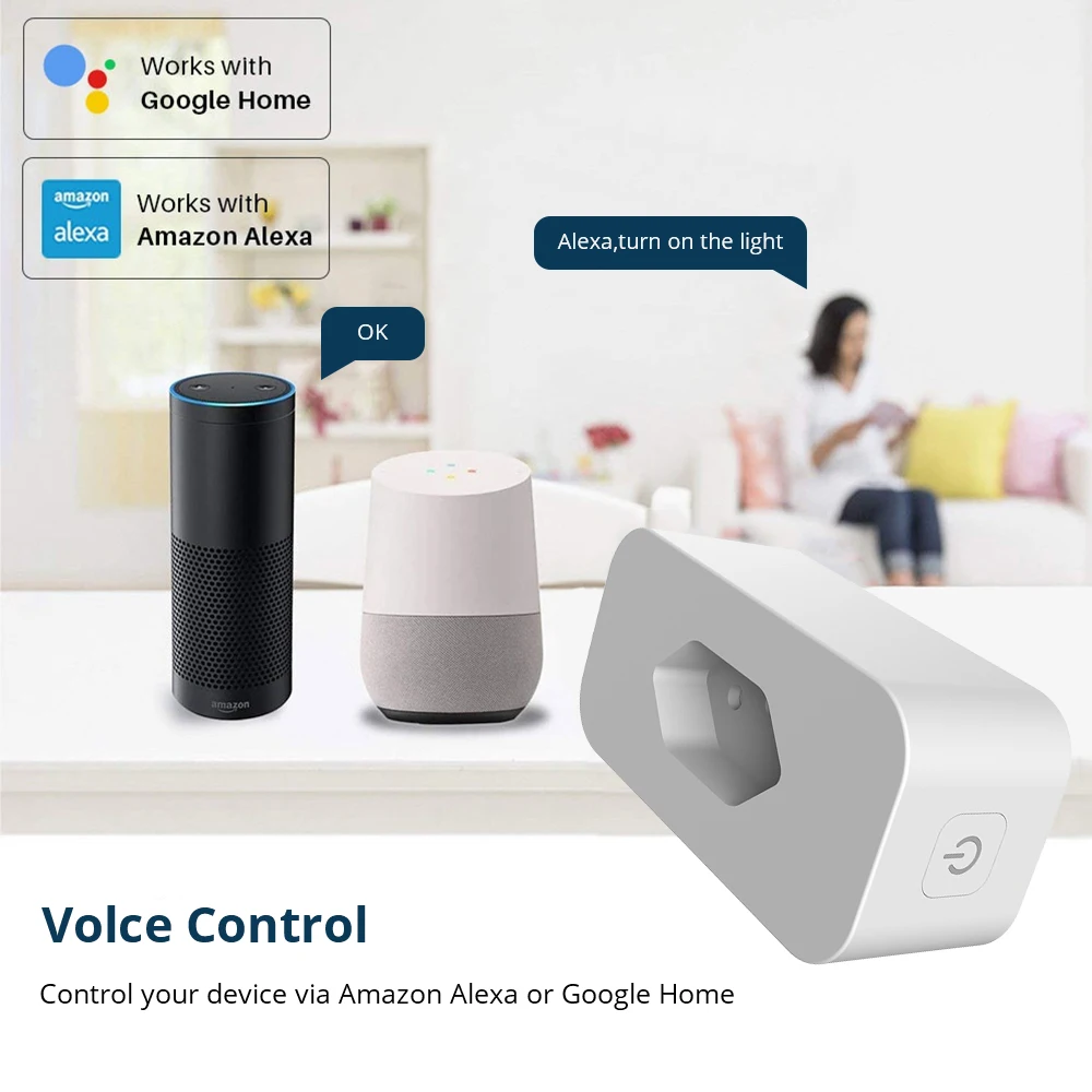 Смарт-розетка Zemismart с поддержкой Alexa и Google Home 16 А | Электроника