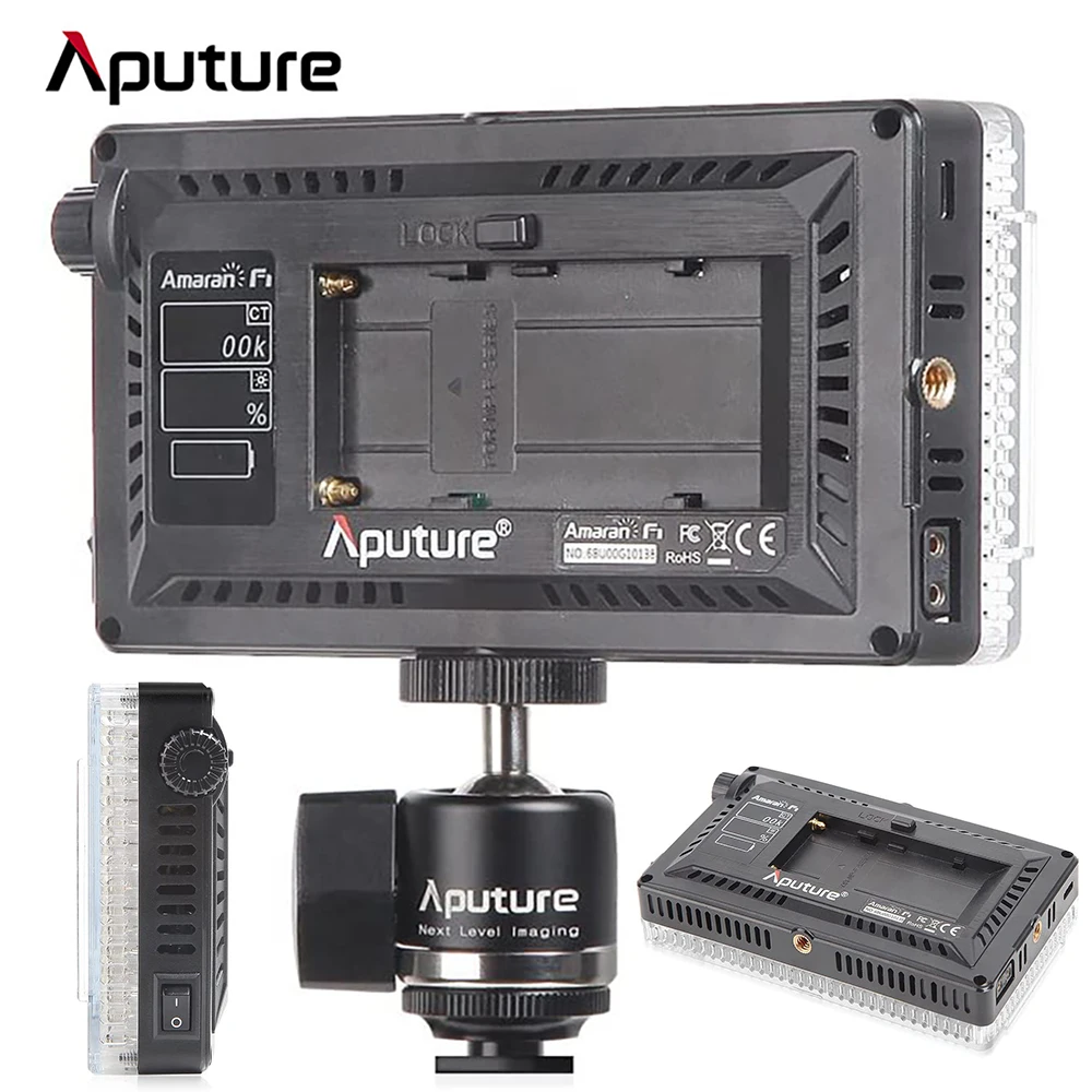 Aputure Amaran AL-F7 Светодиодная лампа на камере заполняющий свет 3200K-9500K CRI 95 + TLCI комплект