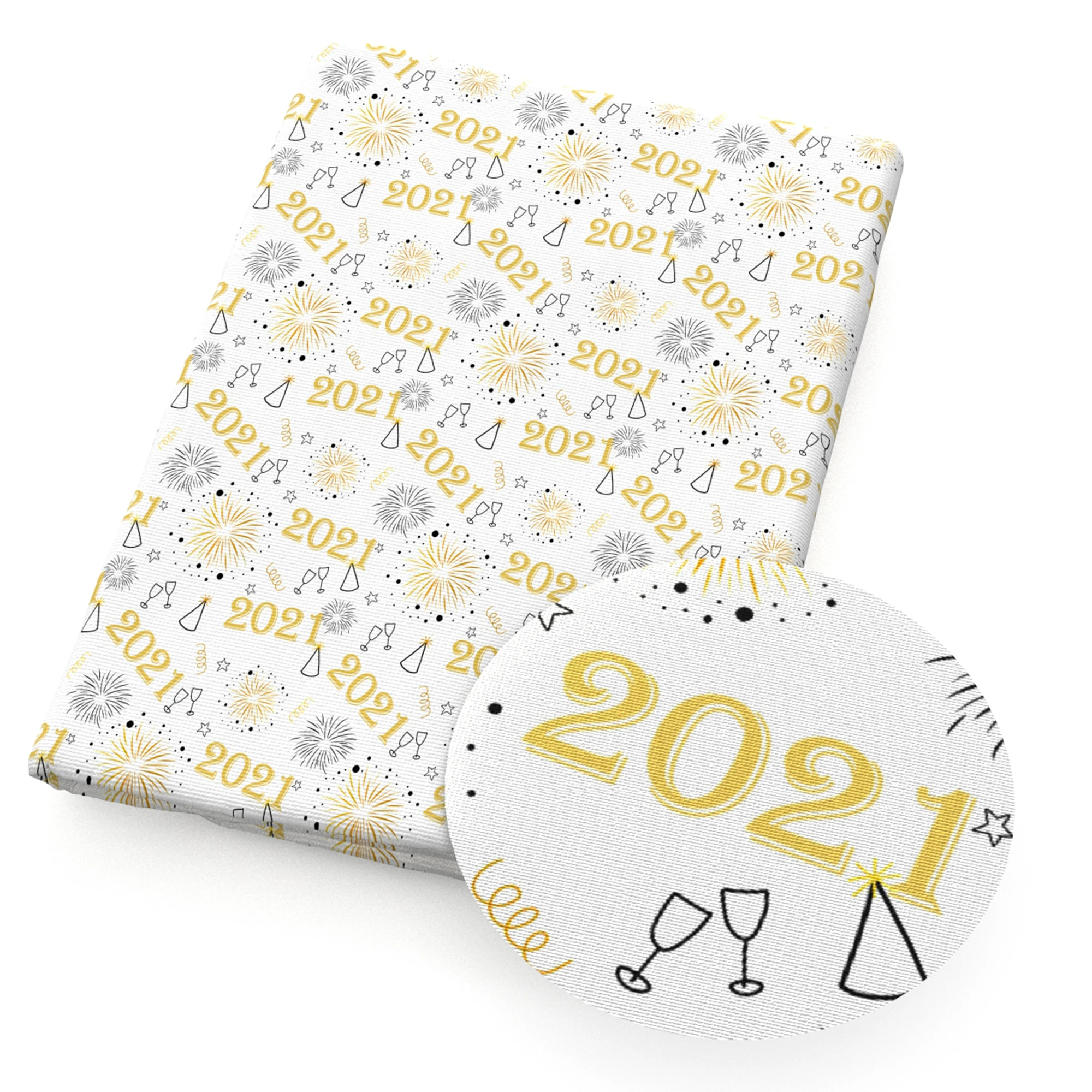 Новогодняя Рождественская ткань из полиэстера и хлопка для изготовления