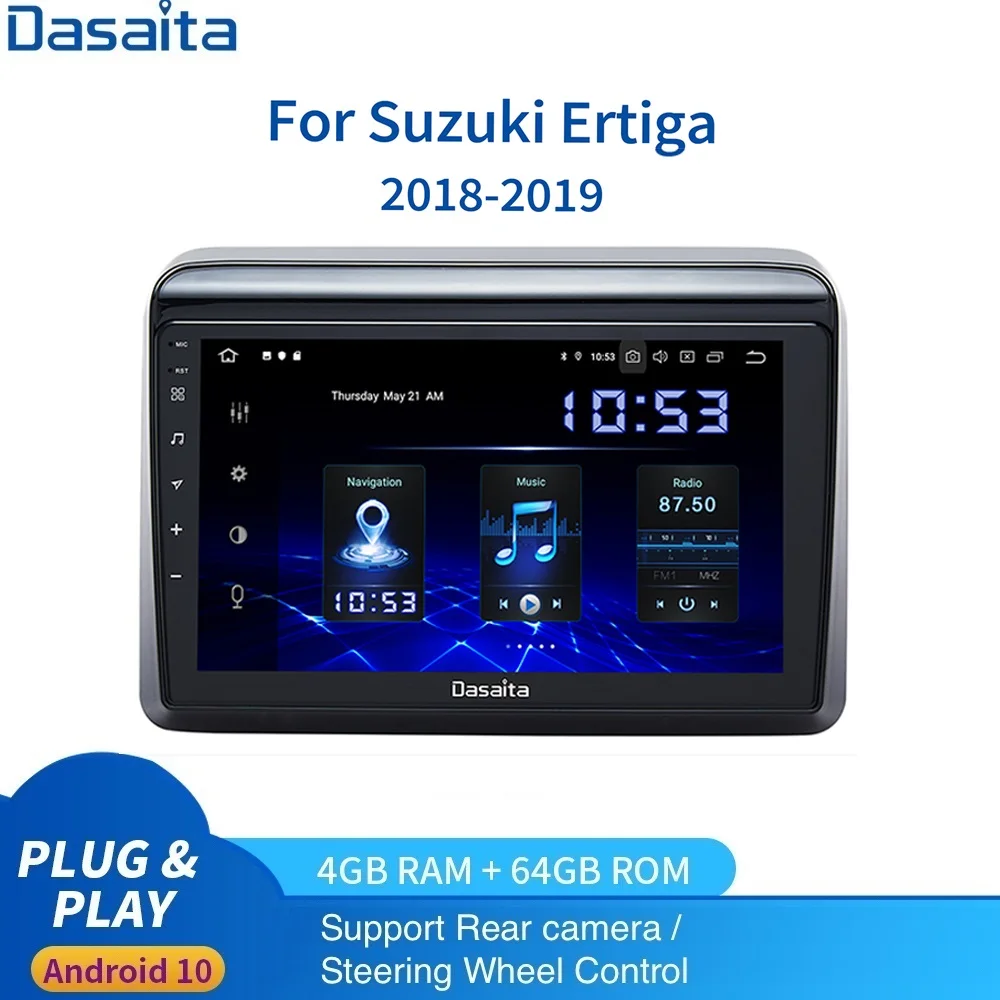 

Автомобильная стереосистема Dasaita, Android 10, для головного блока Suzuki Ertiga, 2018, 2019, 64 ГБ, 1280*720, HD, IPS, встроенный Carplay, Android, авто DSP, MTCD